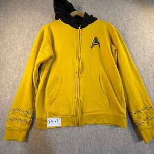 Star Trek Original Series Captain Kirk Command Gold Zip Up Hoodie Small Cosplay